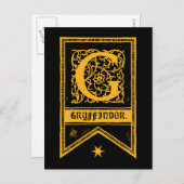 Carte Postale Harry Potter | Bannière Monogramme Gryffindor (Devant / Derrière)