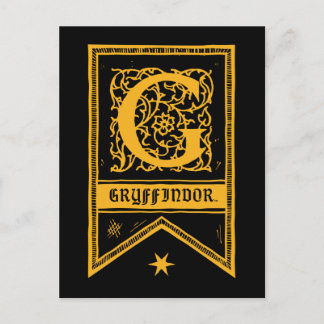 Carte Postale Harry Potter | Bannière Monogramme Gryffindor