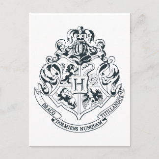 Carte Postale Harry Potter | Blason de Poudlard - Noir et Blanc