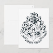 Carte Postale Harry Potter | Blason de Poudlard - Noir et Blanc (Devant / Derrière)
