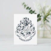 Carte Postale Harry Potter | Blason de Poudlard - Noir et Blanc (Debout devant)