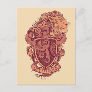 Carte Postale Harry Potter | Blason du Lion Gryffindor