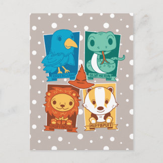 CARTE POSTALE HARRY POTTER™ | CARTOON HOGWARTS™ MAISONS