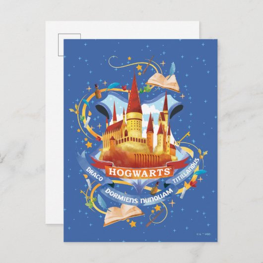 Carte Postale Harry Potter | Château de charme HOGWARTS™ (Devant / Derrière)