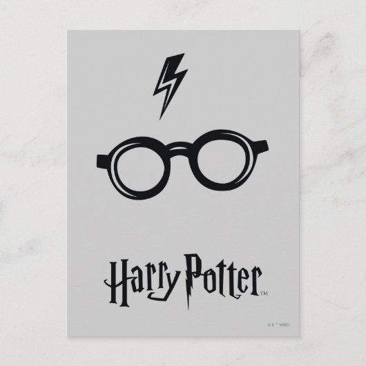 Carte Postale Harry Potter | Cicatrice de foudre et Lunettes (Devant)