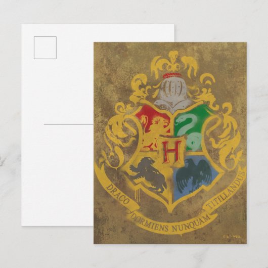Carte Postale Harry Potter | Cimier de Poudlard rustique (Devant / Derrière)