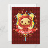Carte Postale Harry Potter | Crête de charme GRYFFINDOR™ (Devant / Derrière)