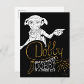 Carte Postale Harry Potter | Dobby N'A Pas De Maître (Devant / Derrière)