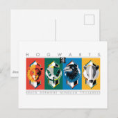 Carte Postale Harry Potter | Emblèmes des Maisons de Poudlard (Devant / Derrière)