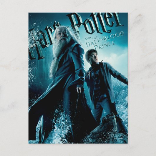 Carte Postale Harry Potter et Dumbledore sur les rochers 1 (Devant)