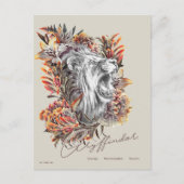 Carte Postale HARRY POTTER™ GRYFFINDOR™ Floral Graphisme (Devant)