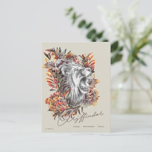 Carte Postale HARRY POTTER™ GRYFFINDOR™ Floral Graphisme (Debout devant)