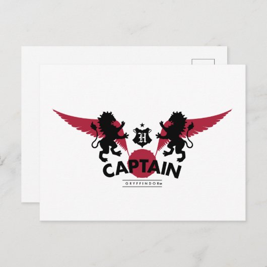 Carte Postale Harry Potter | GRYFFINDOR™ House Quidditch Captain (Devant / Derrière)