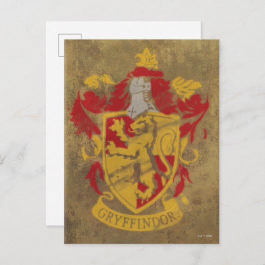Carte Postale Harry Potter | Gryffindor - Retro House Crest (Devant / Derrière)