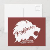 Carte Postale Harry Potter | GRYFFINDOR™ Typographie de silhouet (Devant / Derrière)