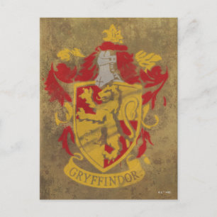Carte Postale Harry Potter Gryffondor - Blason rétro de la mai