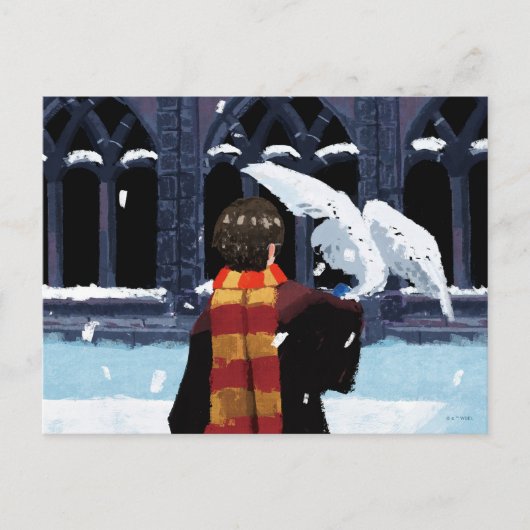 Carte Postale HARRY POTTER™ & Hedwig dans la neige (Devant)