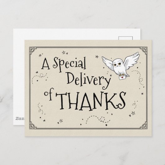 Carte Postale Harry Potter | Hedwig - Merci (Devant / Derrière)