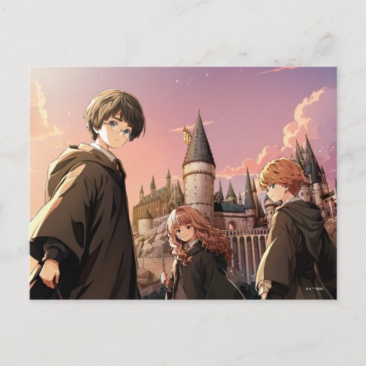 Carte Postale HARRY POTTER™ Hermione & Ron HOGWARTS™ Scène d'ani (Devant)