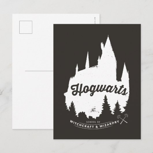 Carte Postale Harry Potter | HOGWARTS™ Castle Typographie (Devant / Derrière)
