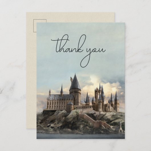Carte Postale Harry Potter Hogwarts Château Mariage Merci (Devant / Derrière)
