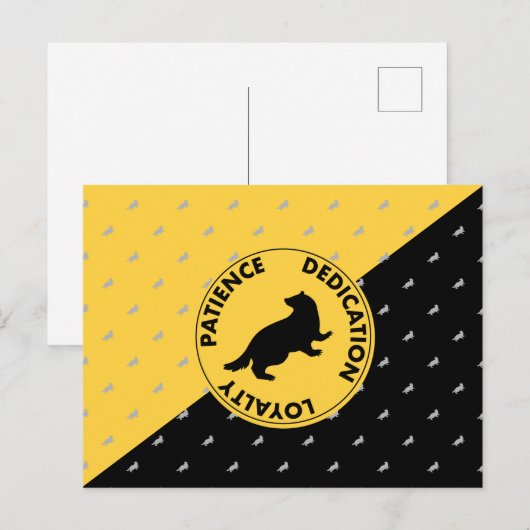 Carte Postale Harry Potter | HUFFLEPUFF™ Caractéristiques graphi (Devant / Derrière)