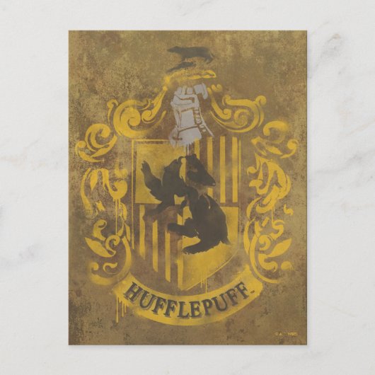 Carte Postale Harry Potter | Hufflepuff Crest Spray Paint (Devant)