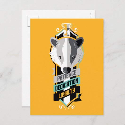 Carte Postale Harry Potter| HUFFLEPUFF™ House Traits Sigil (Devant / Derrière)