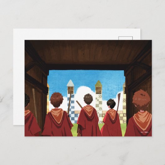 Carte Postale HARRY POTTER™ & l'équipe QUIDDITCH™ de GRYFFINDOR™ (Devant / Derrière)