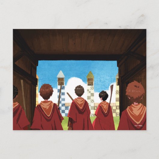 Carte Postale HARRY POTTER™ & l'équipe QUIDDITCH™ de GRYFFINDOR™ (Devant)
