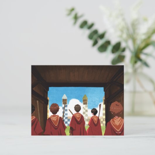 Carte Postale HARRY POTTER™ & l'équipe QUIDDITCH™ de GRYFFINDOR™ (Debout devant)