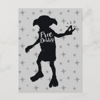 Carte Postale Harry Potter | "Libre Dobby" Typographie en silhou