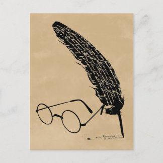 Carte Postale Harry Potter | Lunettes et plume
