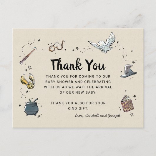 Carte Postale Harry Potter | MERCI BABY SHOWER (Devant)
