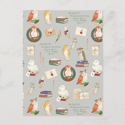 Carte Postale HARRY POTTER™ | Motif de lettre de hibou (Devant)