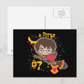 Carte Postale Harry Potter Quidditch chercheur de dessin animé (Devant / Derrière)