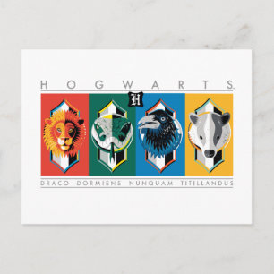 Carte Postale Harry Potter   Sigles de maison HOGWARTS™