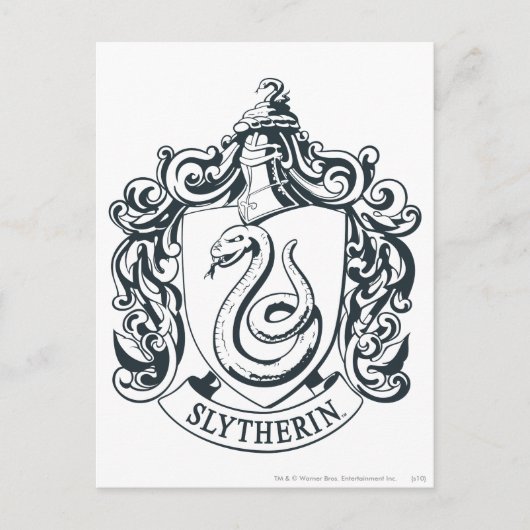 Carte Postale Harry Potter | Slytherin Crest - noir et blanc (Devant)
