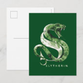 Carte Postale Harry Potter | SLYTHERIN™ Serpent Aquarelle (Devant / Derrière)