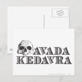 Carte Postale Harry Potter Sortilège | Avada Kedavra (Devant / Derrière)