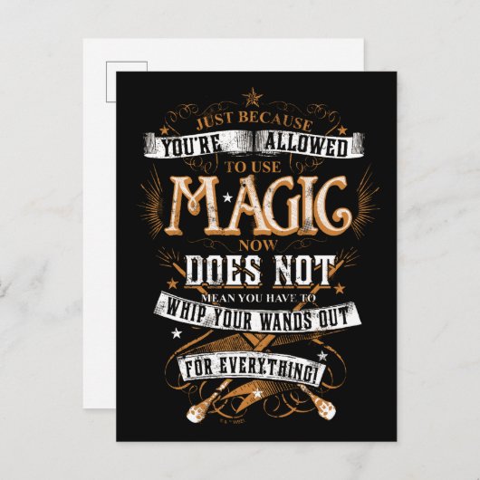 Carte Postale Harry Potter Spell | Juste parce que vous êtes aut (Devant / Derrière)