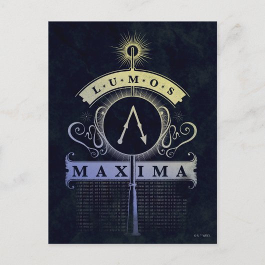 Carte Postale Harry Potter Spell| Lumos Maxima Graphisme (Devant)