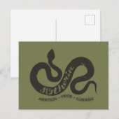 Carte Postale Harry Potter | Typographie de silhouette SLYTHERIN (Devant / Derrière)