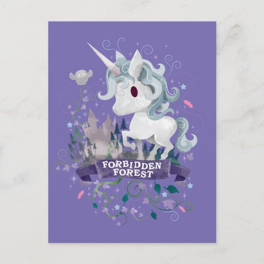 Carte Postale Harry Potter | Unicorne Graphique Forêt Interdite (Devant)