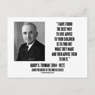 Carte Postale Harry Truman Best Way Donner Des Conseils À Vos En