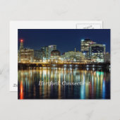 Carte Postale Hartford, Connecticut photo cityscape marquée (Devant / Derrière)