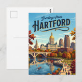Carte Postale Hartford États-Unis (Devant / Derrière)