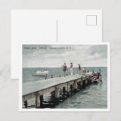 Carte Postale Harvey Cedars NJ Boat Dock années 1930 (Devant / Derrière)