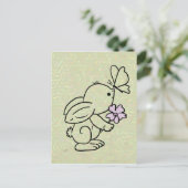 Carte Postale Hase mit Schmetterling (Debout devant)