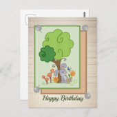 Carte Postale Hase unterm Baum (Devant / Derrière)